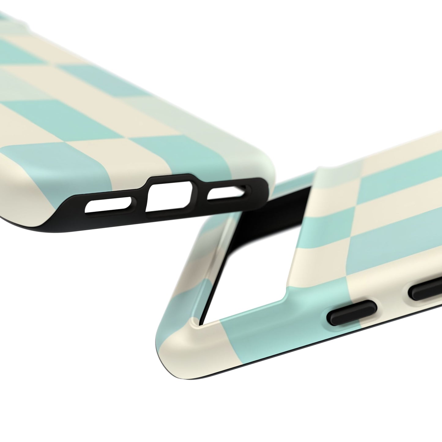 Pastel Checkerboard Tough Case – Mint & Cream Protective Phone Cover
