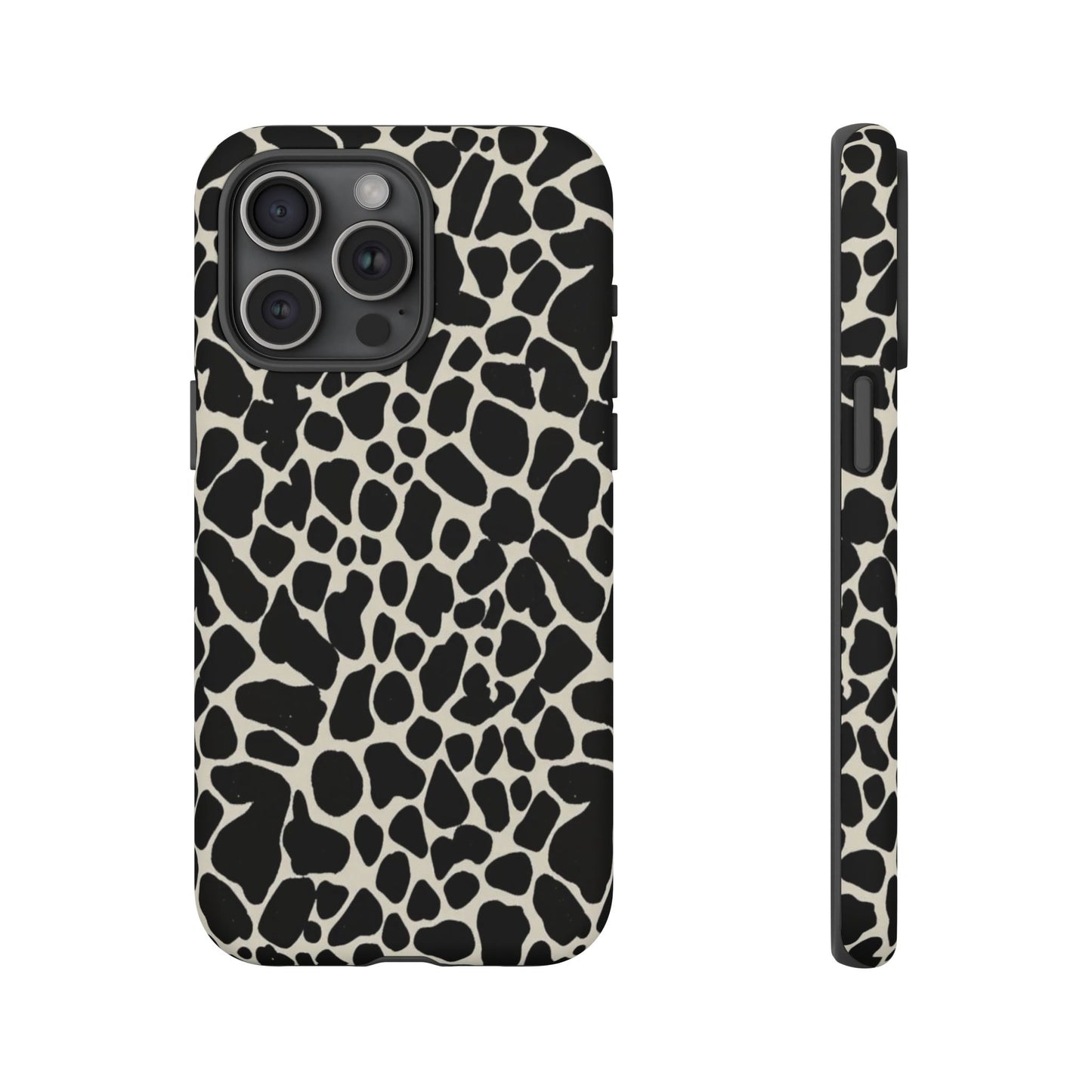 Black and White Cowhide Phone Case — Protective Tough Case