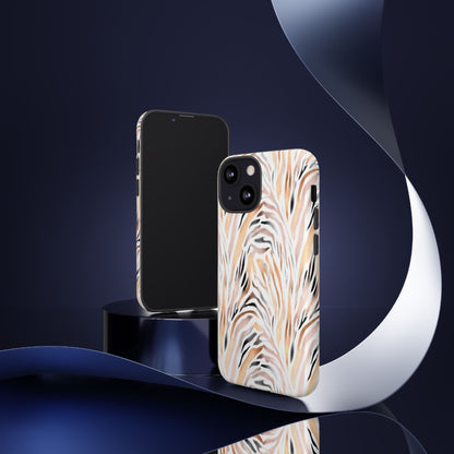 Tough Case — Neutral Watercolor Tiger Stripe Phone Case
