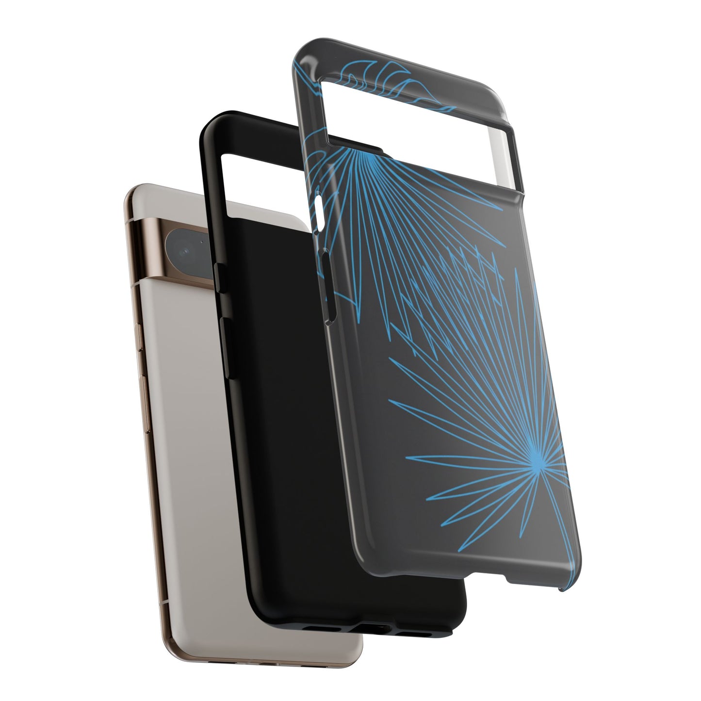Blue Dandelion Burst Tough Phone Case — Protective Floral iPhone Cover