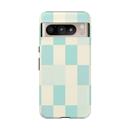 Pastel Checkerboard Tough Case – Mint & Cream Protective Phone Cover