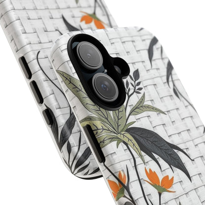 Floral Woven Tough Phone Case — Protective Botanical iPhone Cover