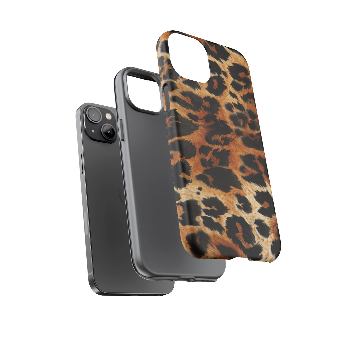 Leopard Print Tough Phone Case – Rugged Protective iPhone Cover