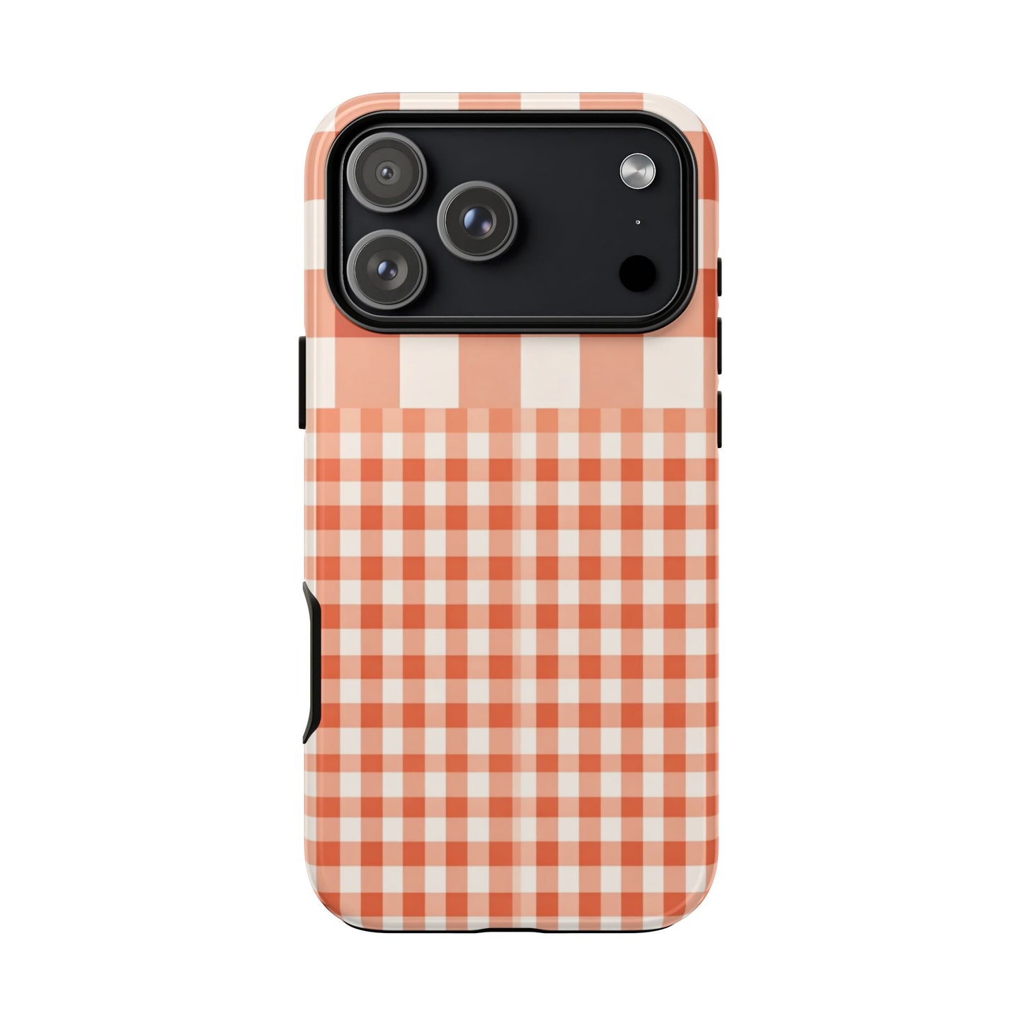 Buffalo Check Tough Phone Case — Orange Gingham Protective Cover