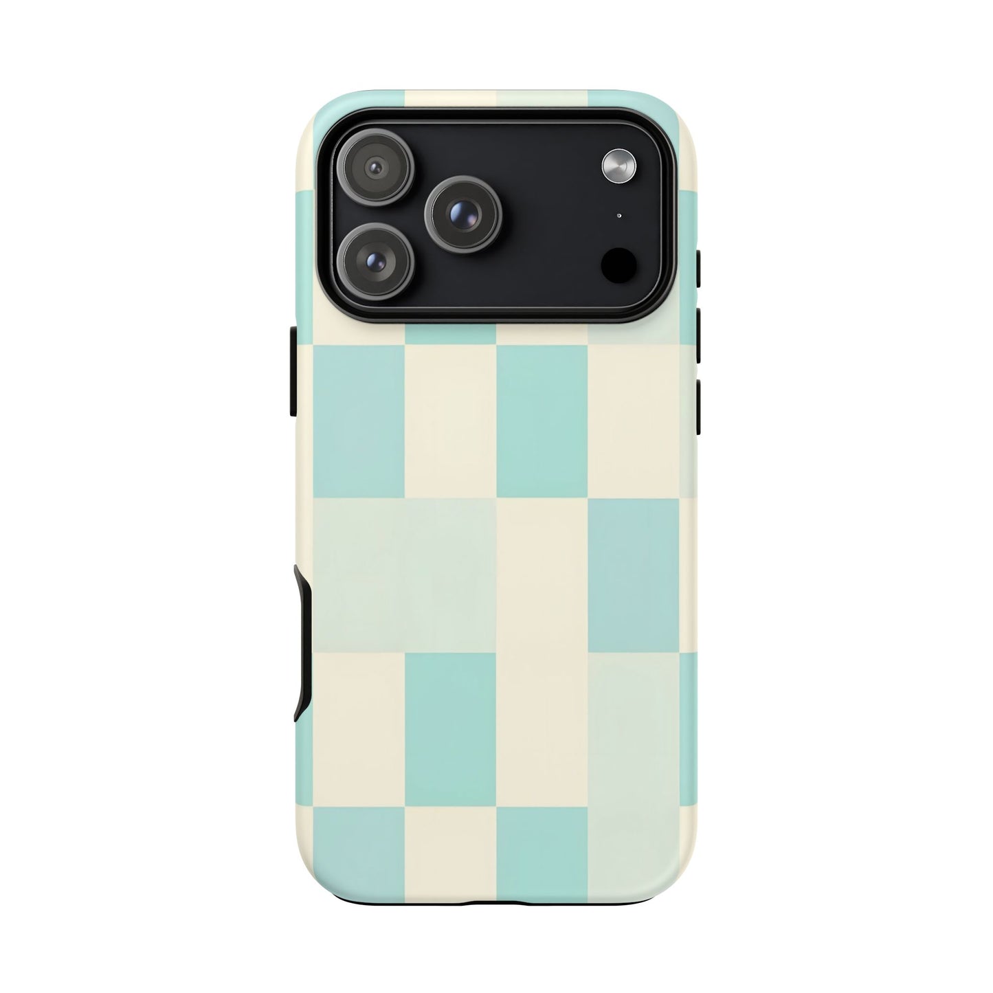 Pastel Checkerboard Tough Case – Mint & Cream Protective Phone Cover