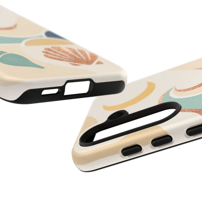 Sea Breeze Tough Phone Case — Retro Waves & Shells Design