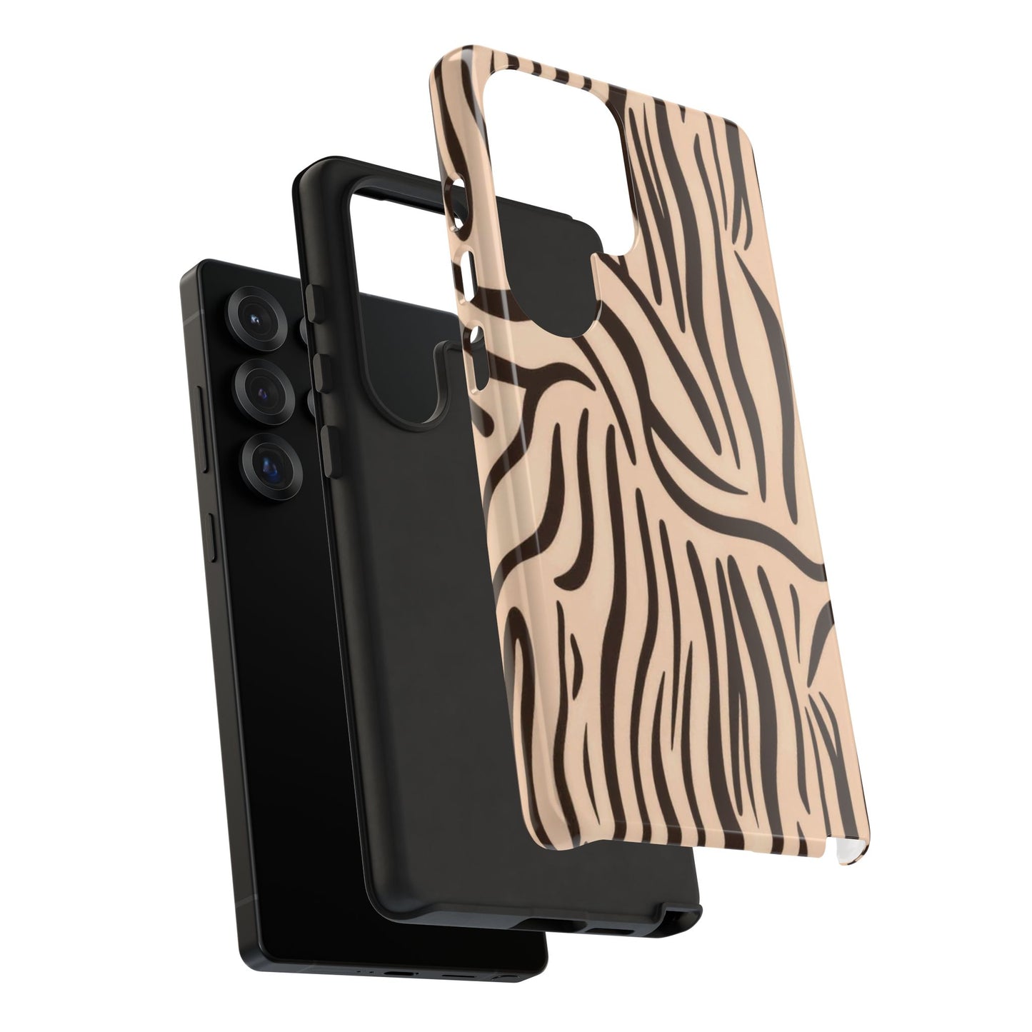 Zebra Stripe Tough Phone Case – Neutral Animal Print Protective Cover