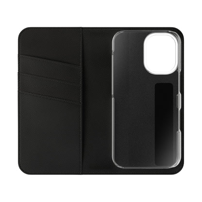 Retro Neutral Stripe Flip Phone Case — Wallet Folio with Card Slots