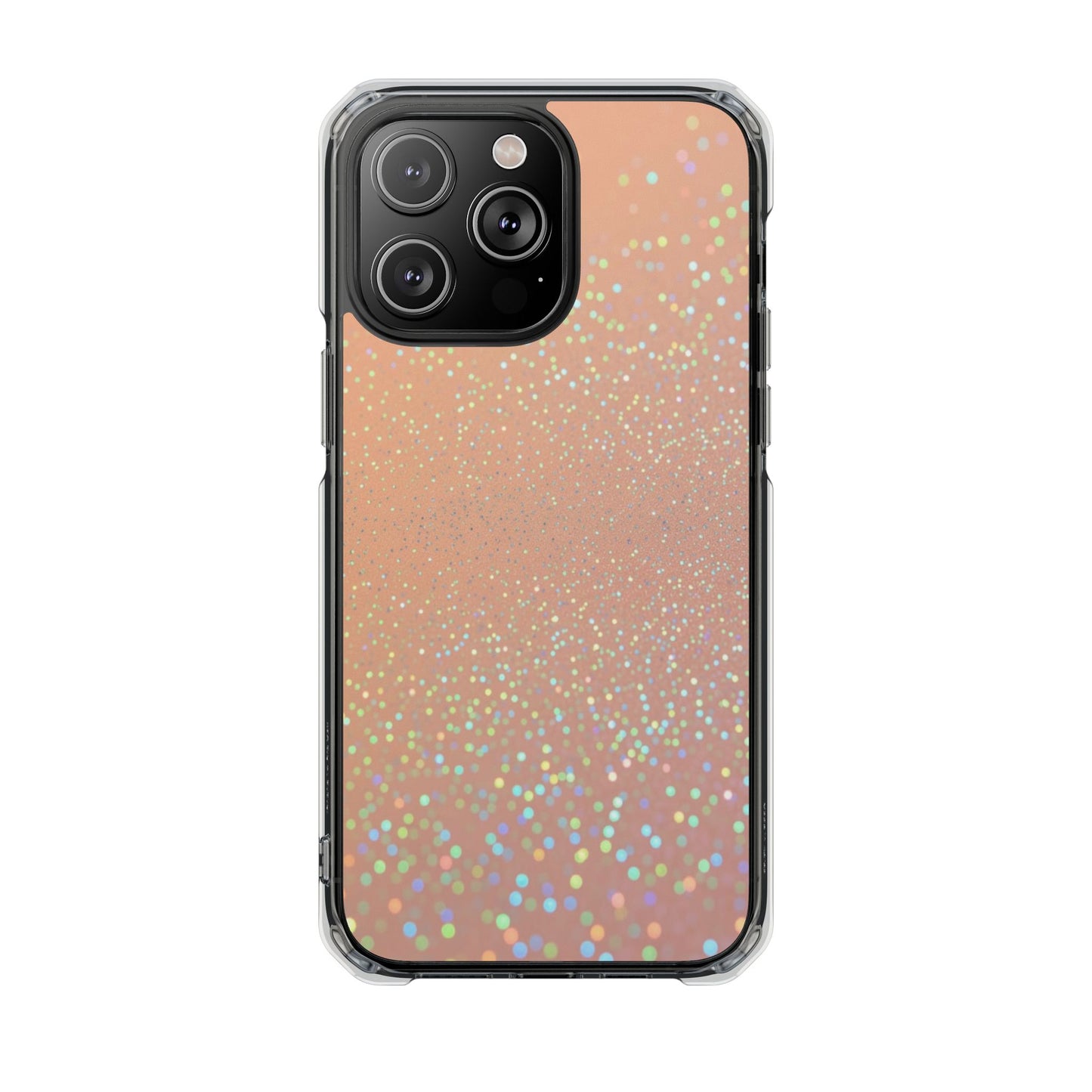 Holographic Rose Gold Glitter Clear Magnetic Phone Case