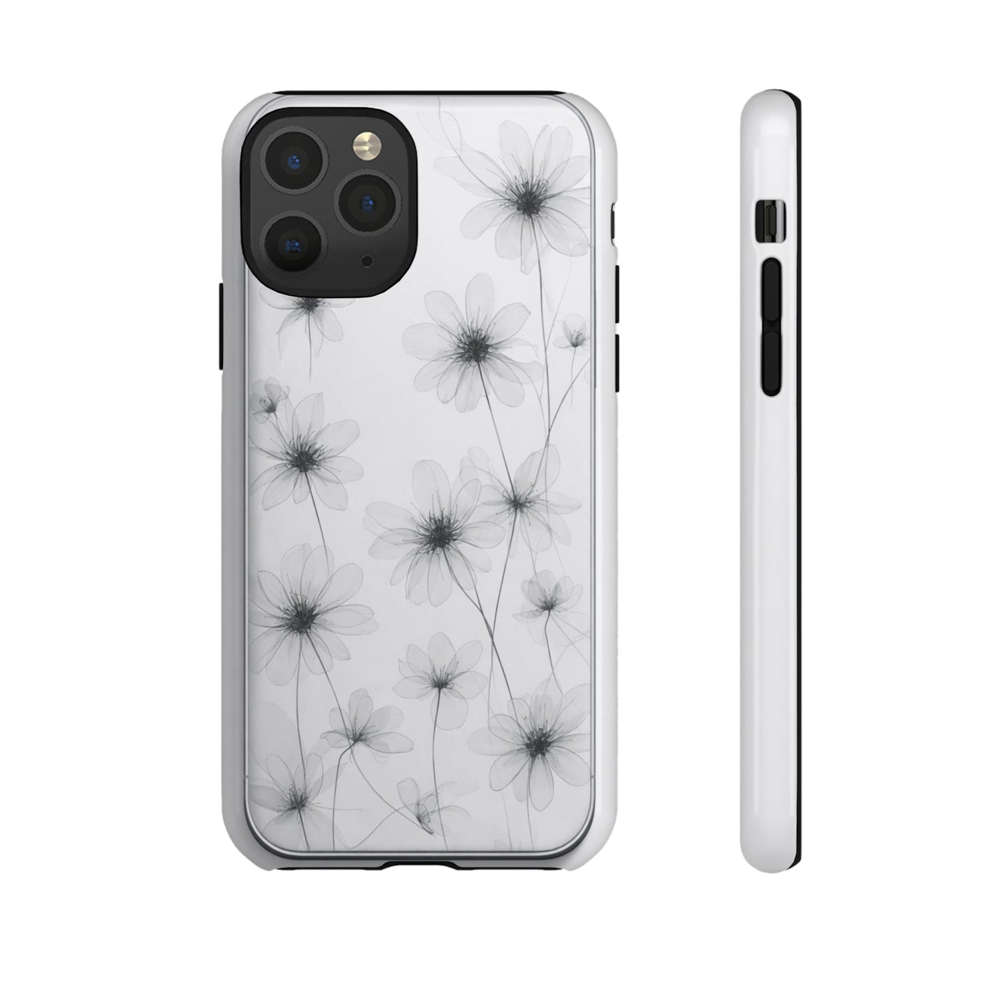 Tough Case — Black & White Floral Tough Phone Case