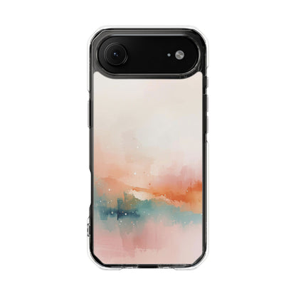 Clear Magnetic Impact Phone Case — Pastel Watercolor Sunset Design