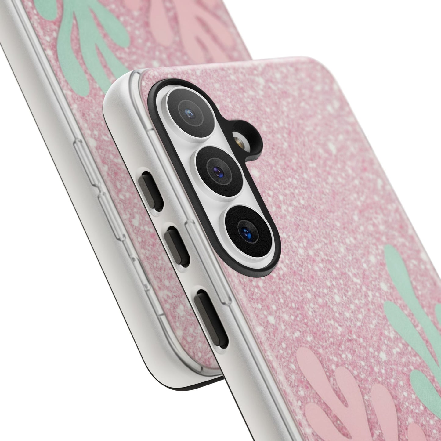 Pink Glitter Seaweed Tough Case - Sparkle Protective Phone Cover