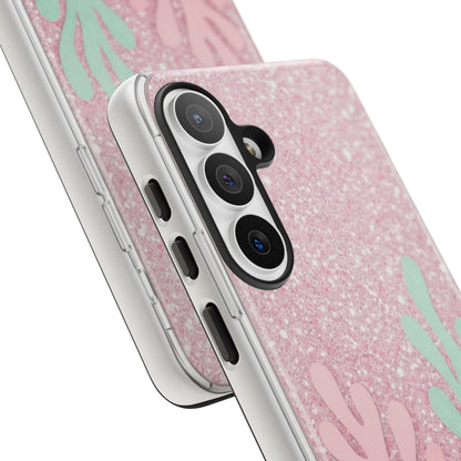 Pink Glitter Seaweed Tough Case - Sparkle Protective Phone Cover