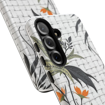 Floral Woven Tough Phone Case — Protective Botanical iPhone Cover
