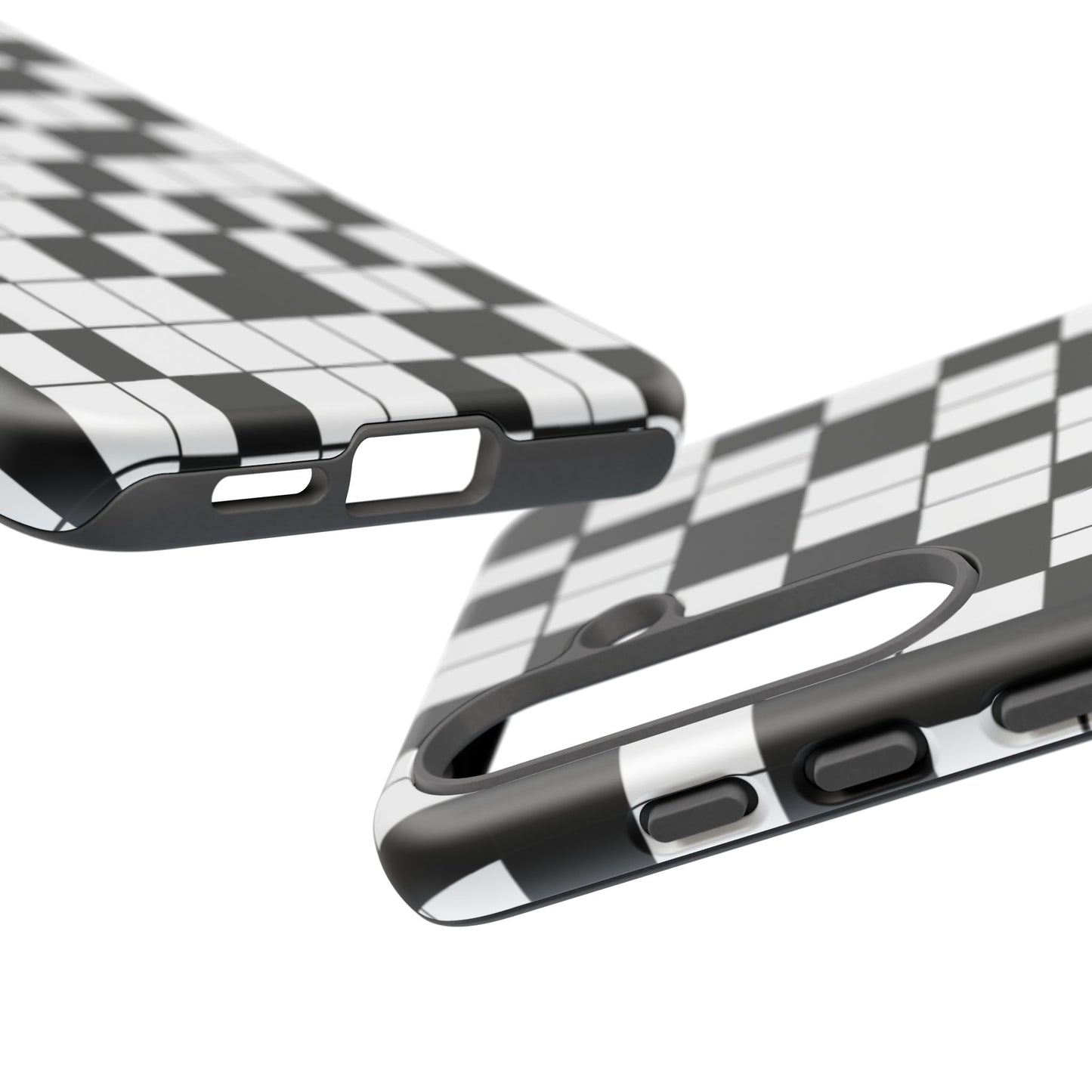 Crossword Grid Phone Case — Black & White Puzzle Pattern Tough Phone Cover