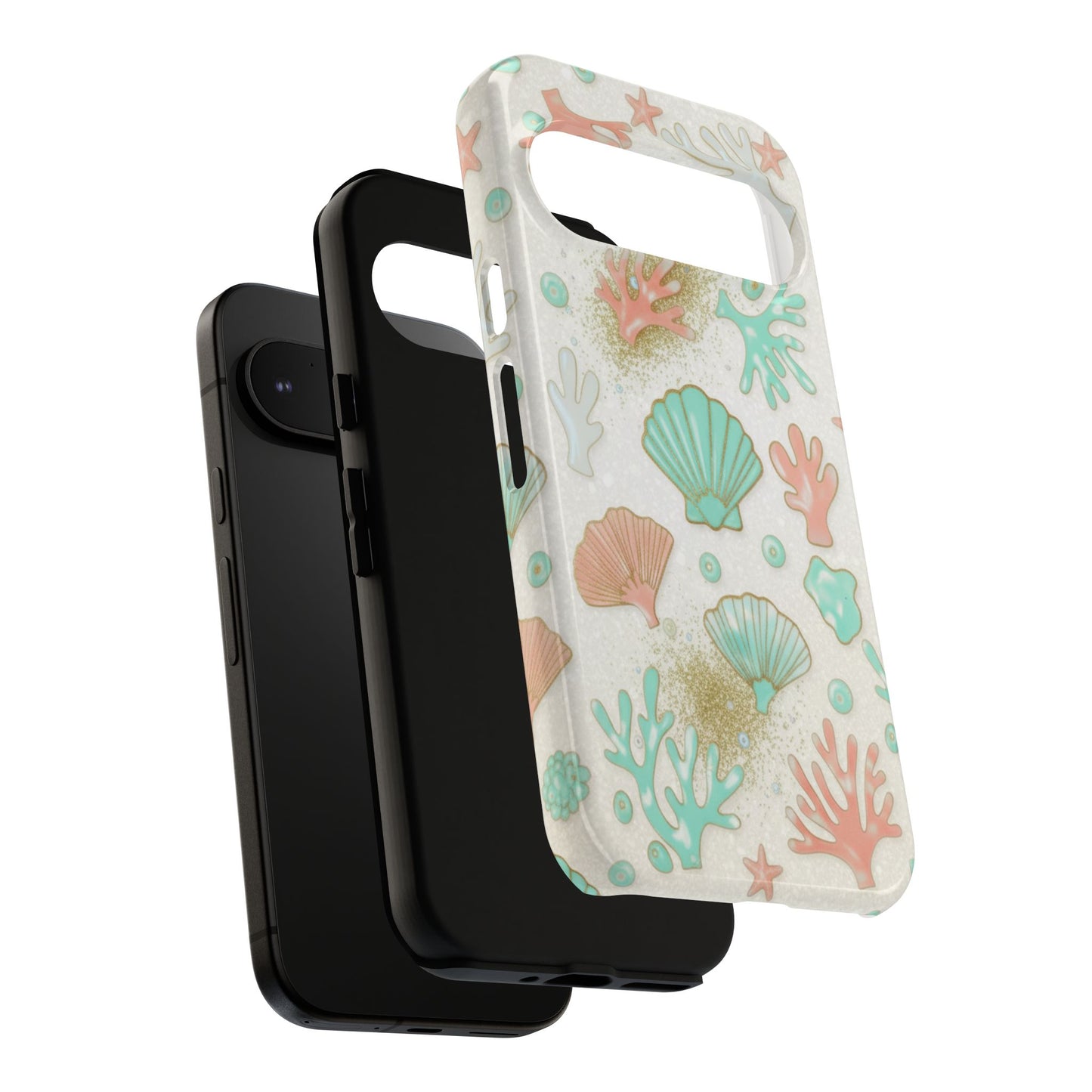 Seashell Coral Phone Case — Pastel Beach Shells Protective Tough Case