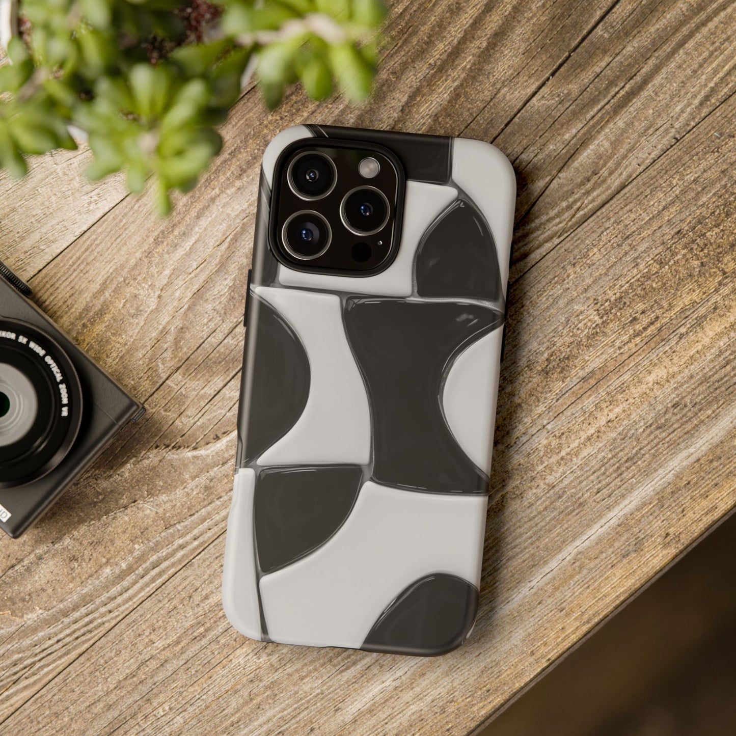 Black & White Abstract Pattern Tough Phone Case