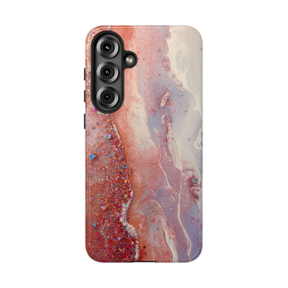 Marbled Rose Gold Galaxy Phone Case — Protective Tough Case