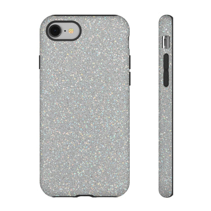 Glitter Silver Tough Phone Case — Sparkling Protective Phone Case
