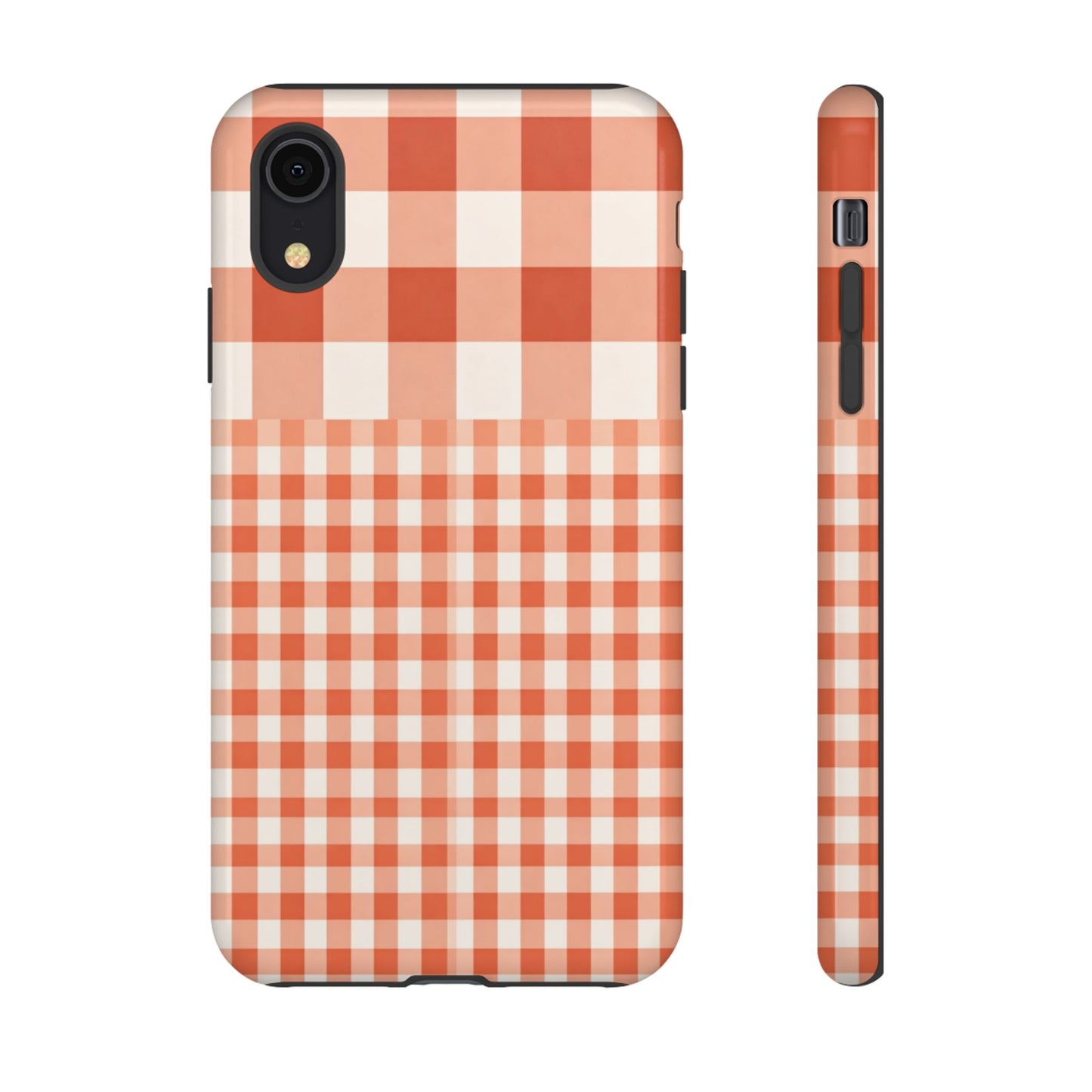 Buffalo Check Tough Phone Case — Orange Gingham Protective Cover