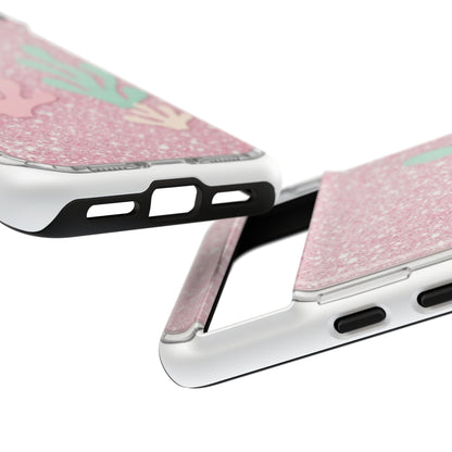 Pink Glitter Seaweed Tough Case - Sparkle Protective Phone Cover