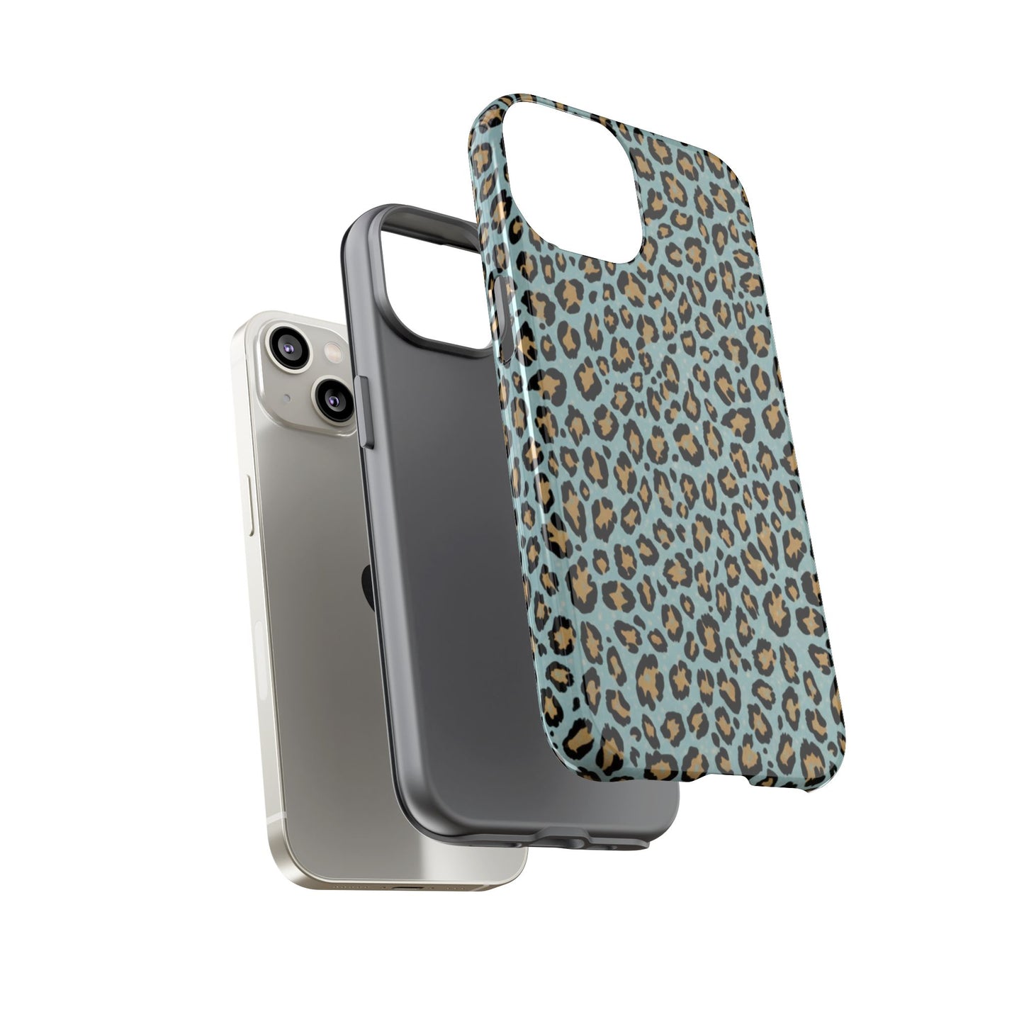 Leopard Print Tough Phone Case - Blue Cheetah Protective Cover