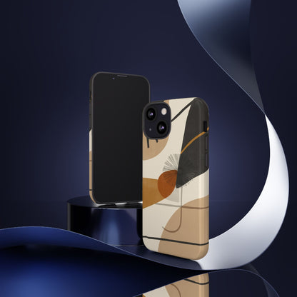 Abstract Earth Tone Phone Case — Mid-Century Minimalist Tough Case