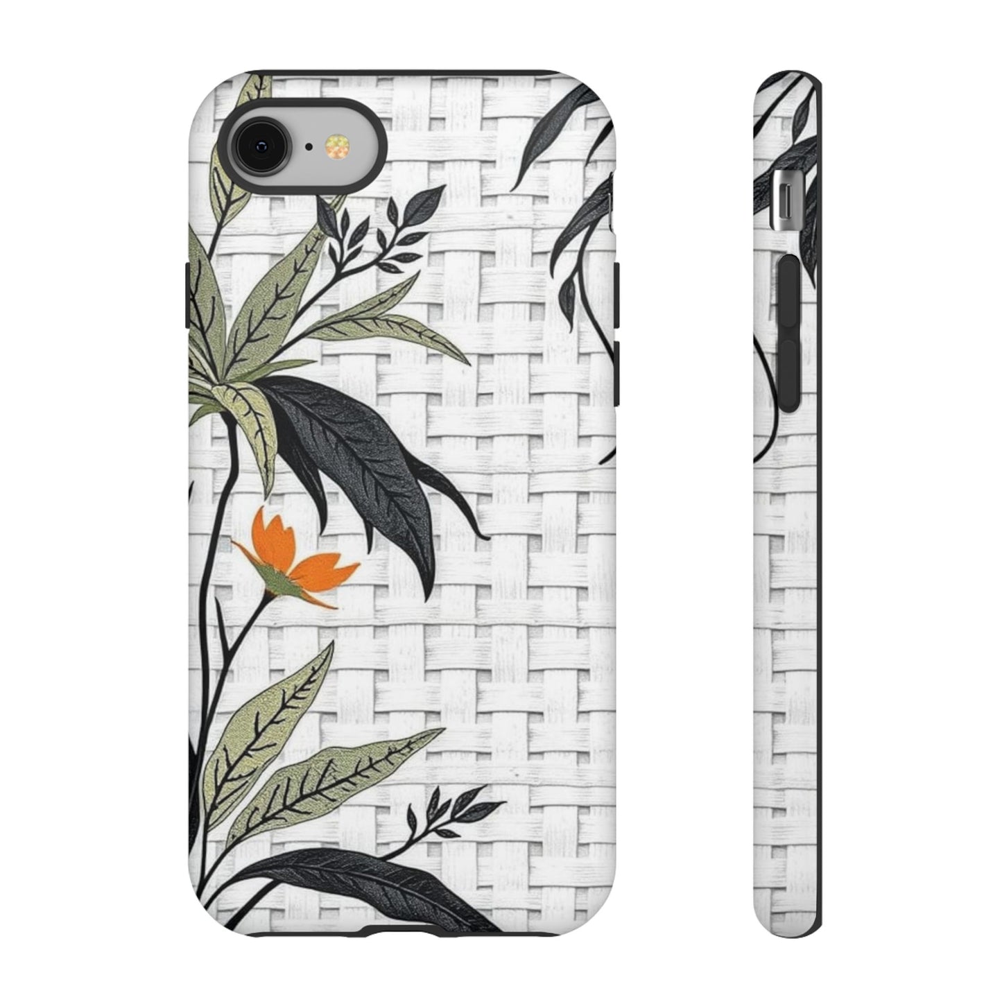 Floral Woven Tough Phone Case — Protective Botanical iPhone Cover