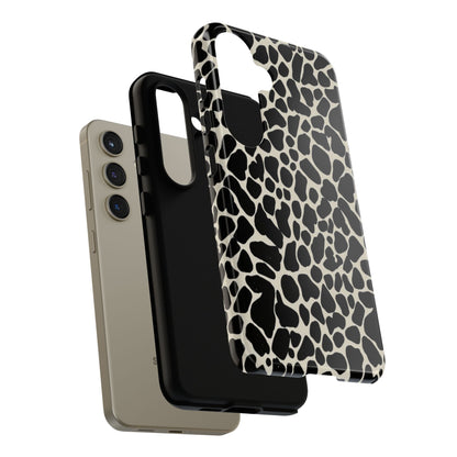Black and White Cowhide Phone Case — Protective Tough Case