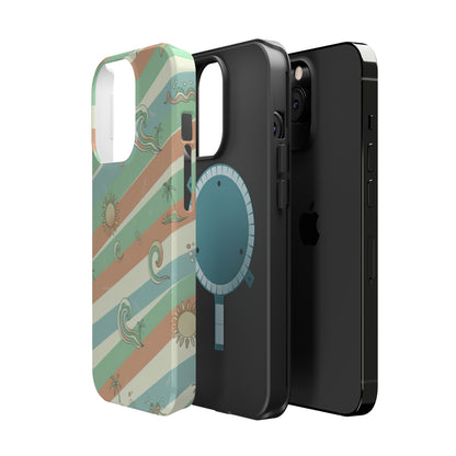 Magnetic Impact-Resistant Phone Case — Retro Surf Stripes