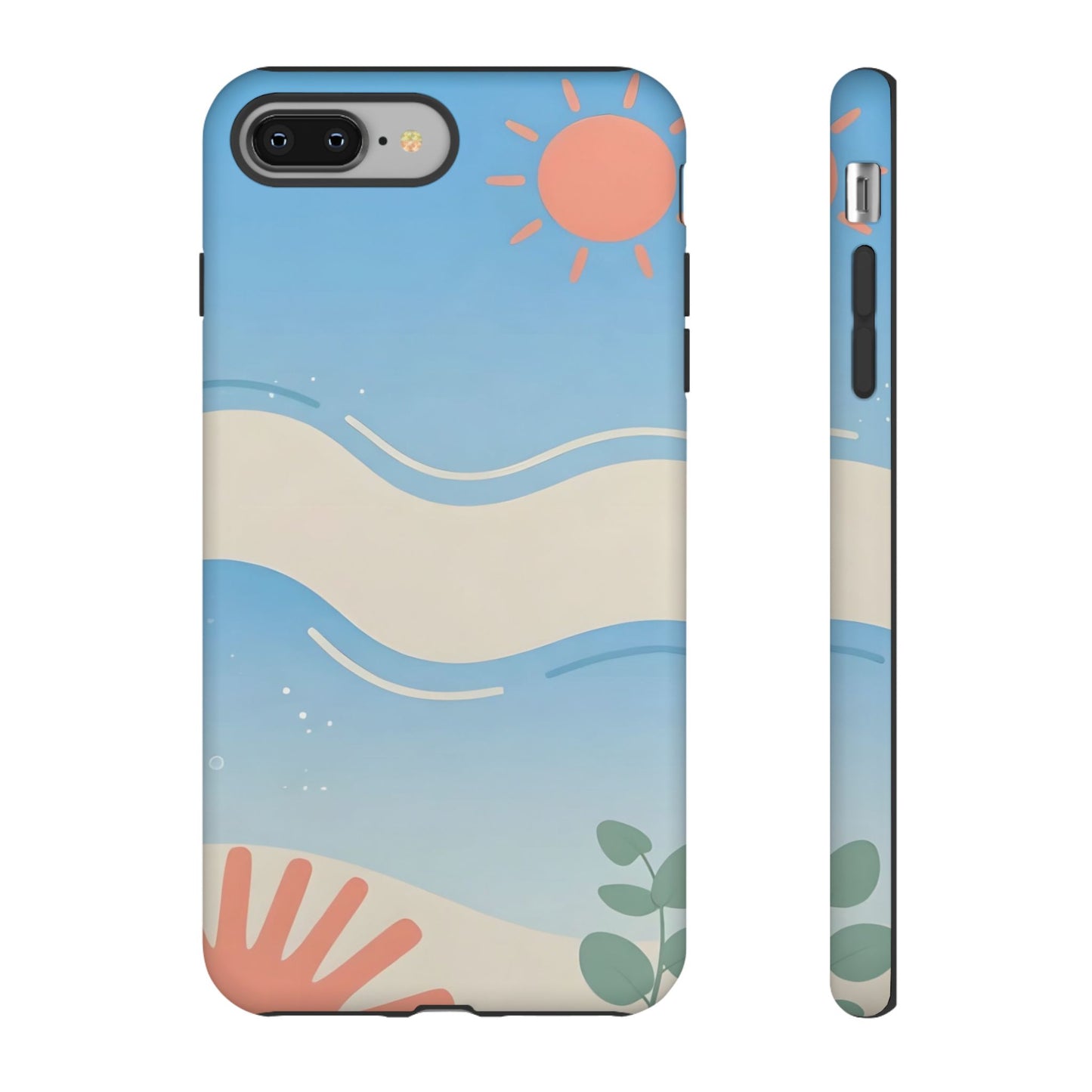 Beach Waves Tough Phone Case — Summer Sun & Seashell Protective Cover