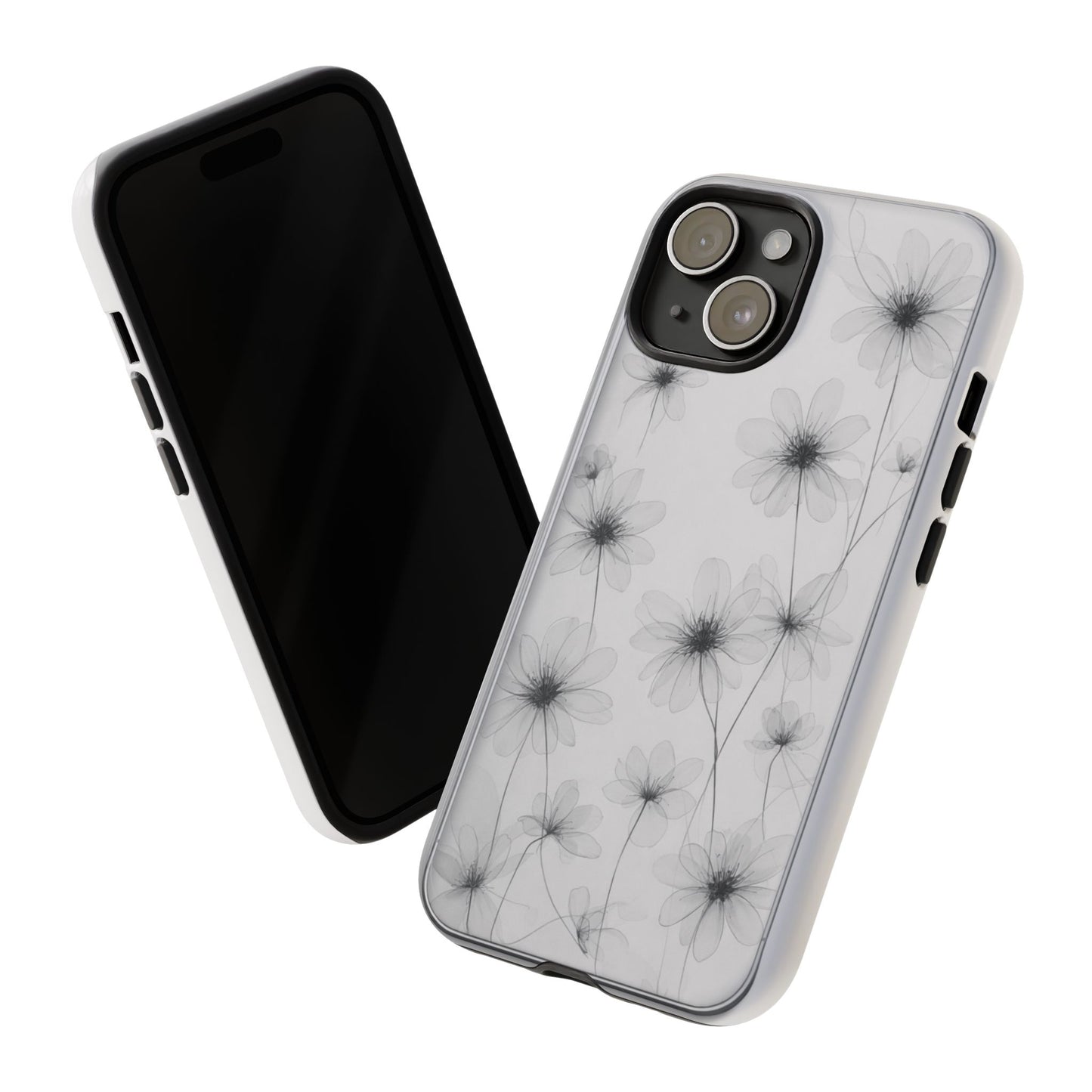 Tough Case — Black & White Floral Tough Phone Case