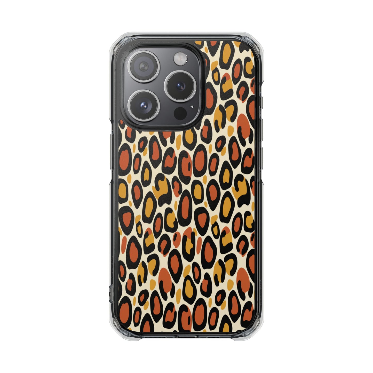 Leopard Print Magnetic Clear Impact Phone Case