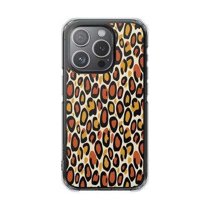 Leopard Print Magnetic Clear Impact Phone Case