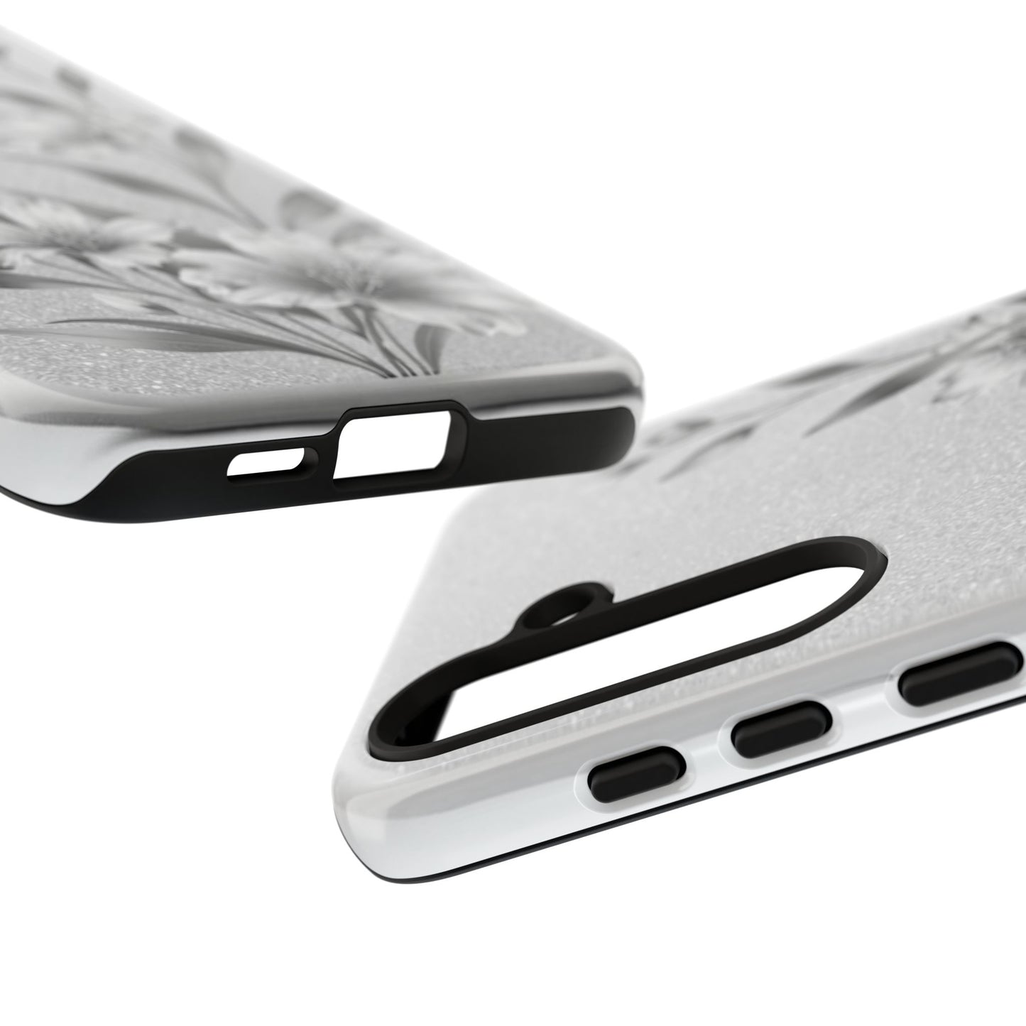 Floral Monochrome Phone Case — Elegant Black & White Lily Design