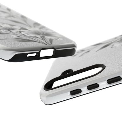 Floral Monochrome Phone Case — Elegant Black & White Lily Design
