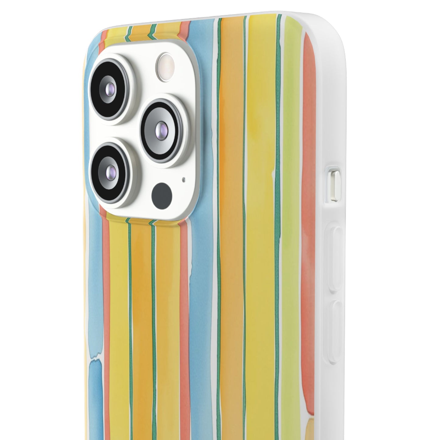 Watercolor Stripe Phone Case — Bright Pastel Vertical Stripes Protective Flexi Case