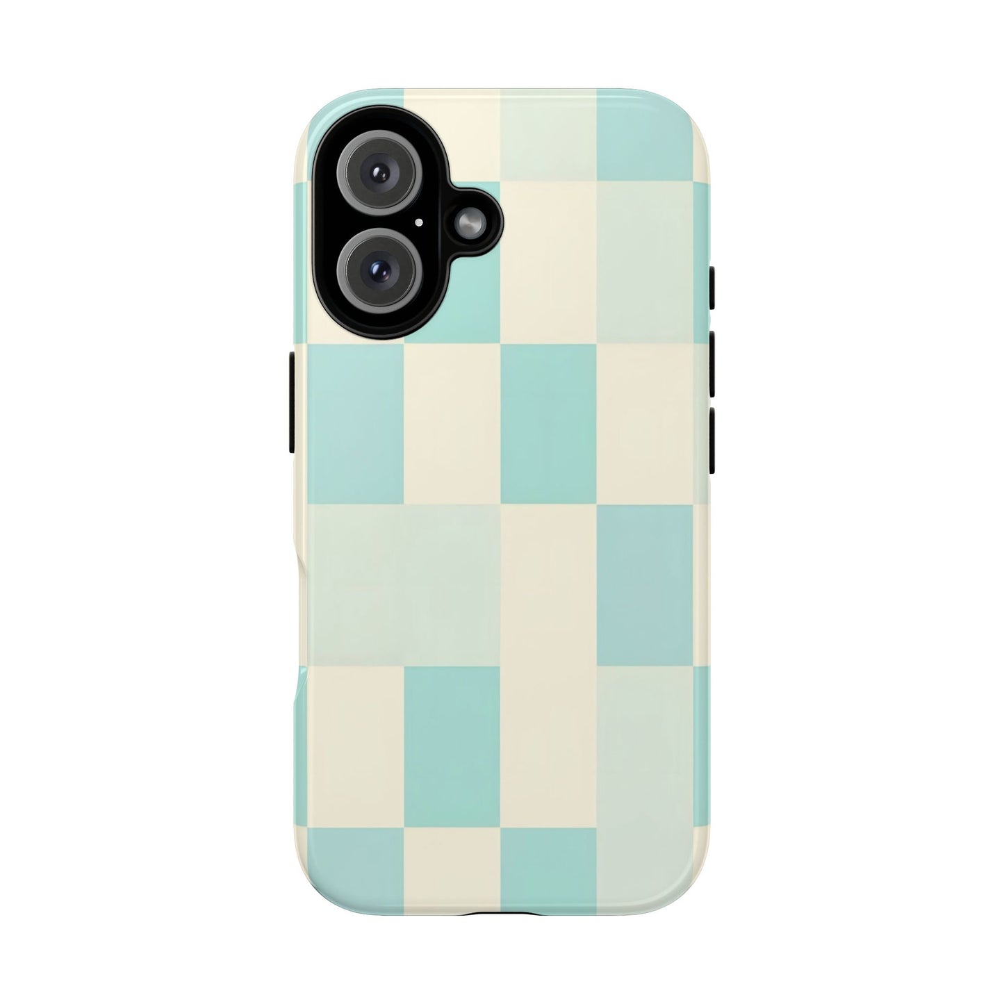Pastel Checkerboard Tough Case – Mint & Cream Protective Phone Cover