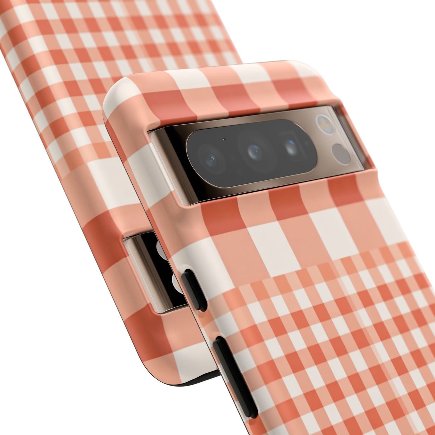 Buffalo Check Tough Phone Case — Orange Gingham Protective Cover