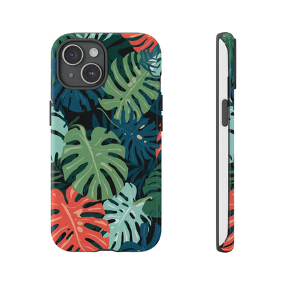 Tropical Monstera Phone Case — Colorful Leaf Protective Tough Case