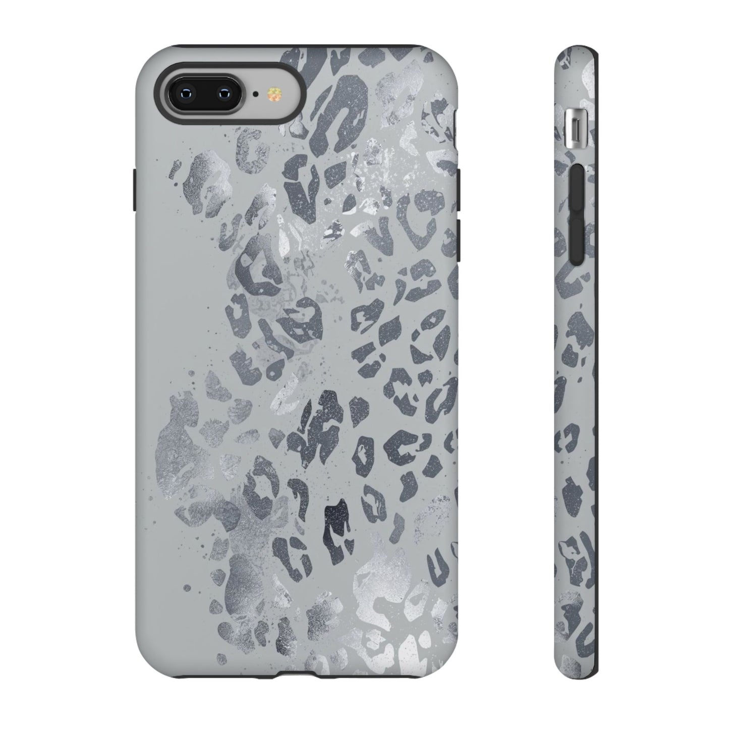 Gray Leopard Print Tough Phone Case