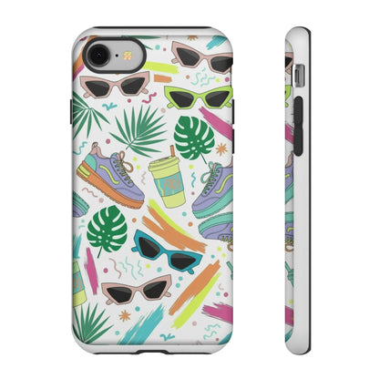 Tough Cases — Colorful Retro Sneakers & Sunglasses Phone Case