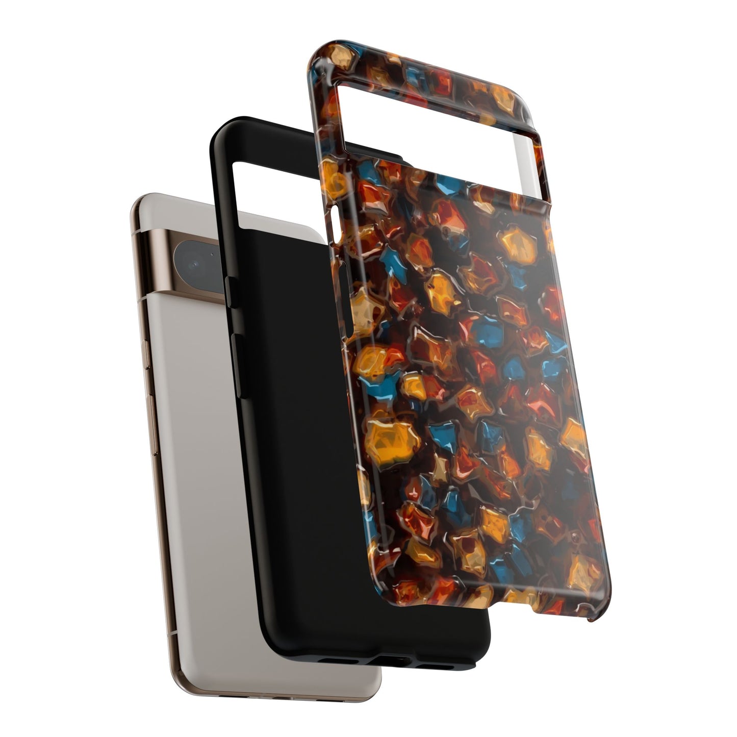 Phone Case - Amber Tortoiseshell Mosaic Protective Cover
