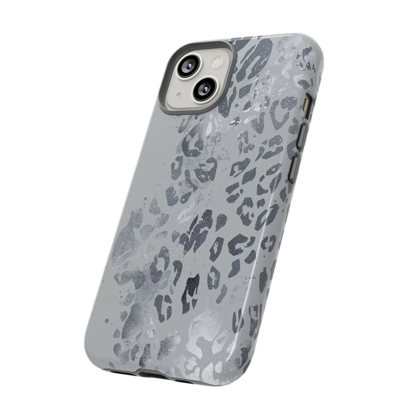 Gray Leopard Print Tough Phone Case