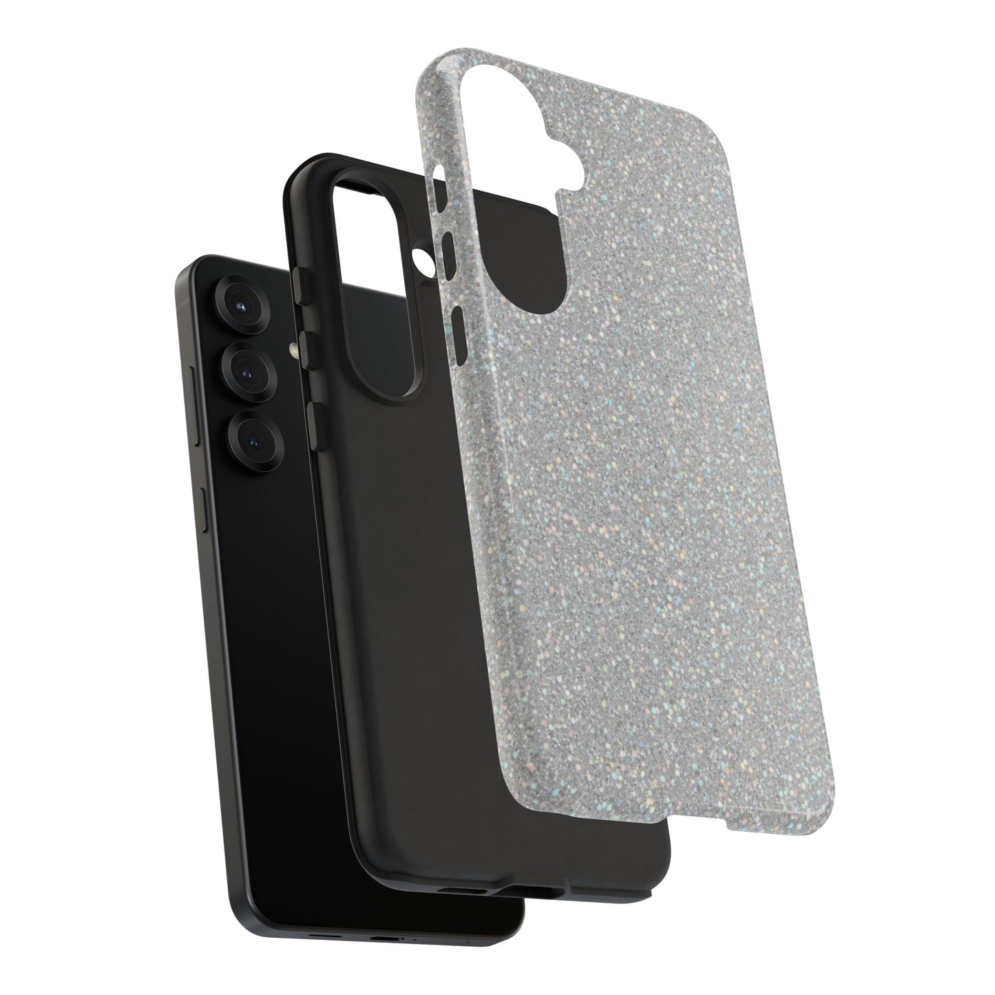 Glitter Silver Tough Phone Case — Sparkling Protective Phone Case
