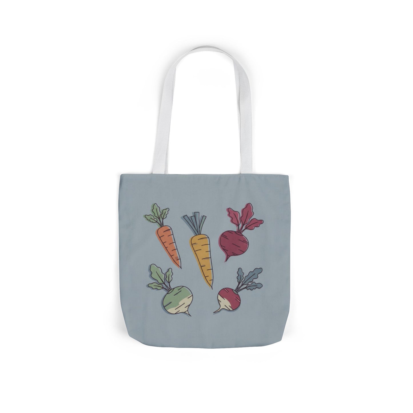 Vegetable Sketch Tote Bag — Carrot & Beetroot Canvas Grocery Tote