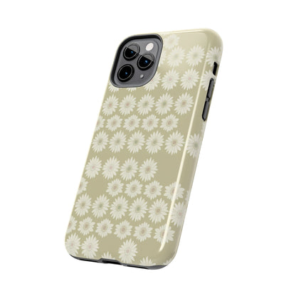 Daisy Pattern Tough Phone Case — Protective Floral iPhone Cover