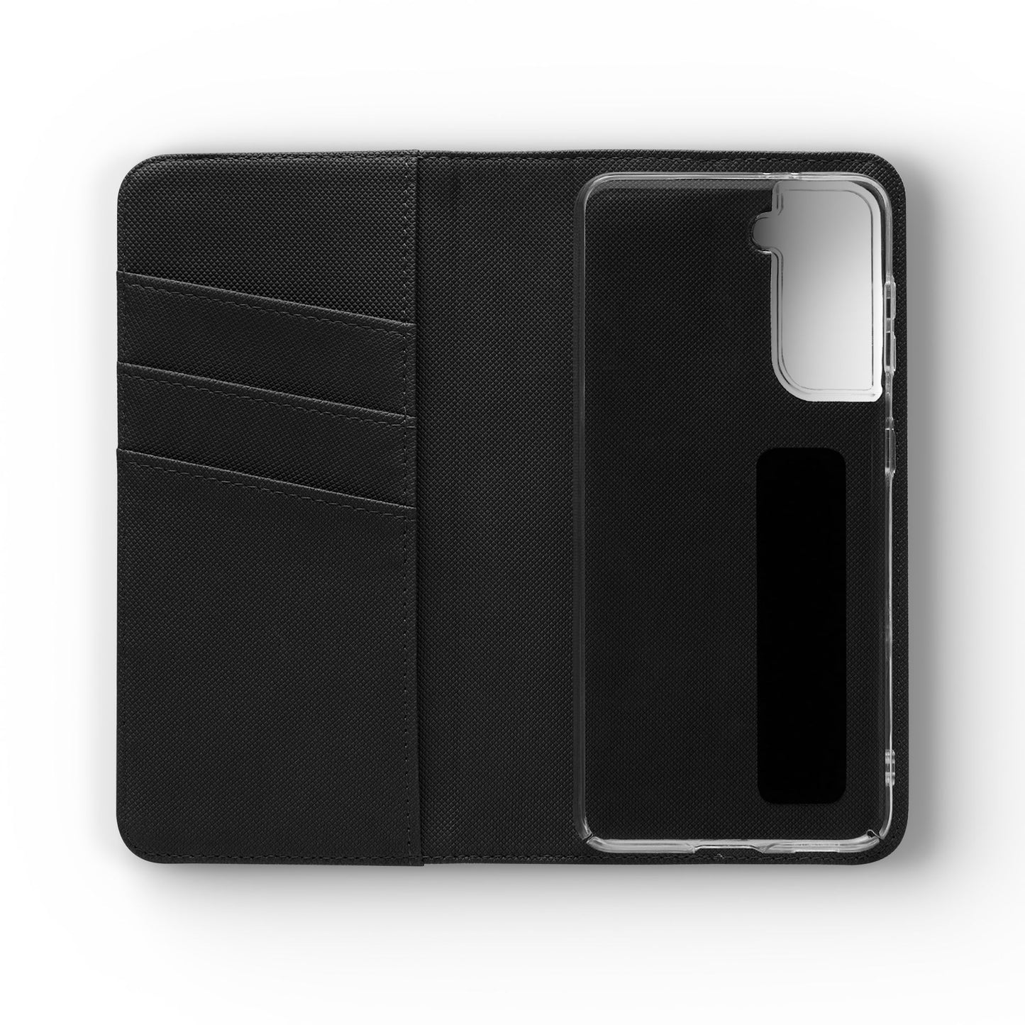 Botanical Noir Flip Phone Case — Dark Floral Wallet Cover with Card Slots
