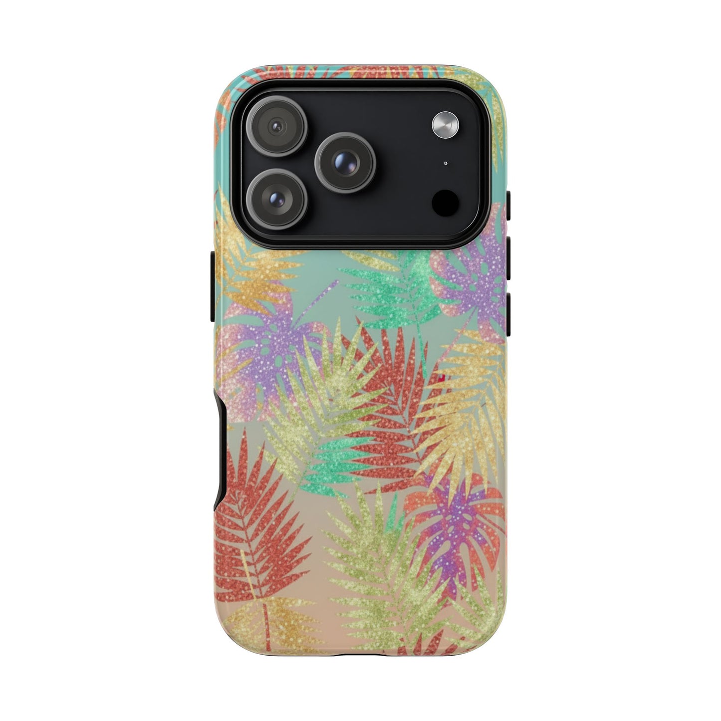 Tropical Palm Leaf Tough Phone Case – Colorful Pastel Botanical Protection