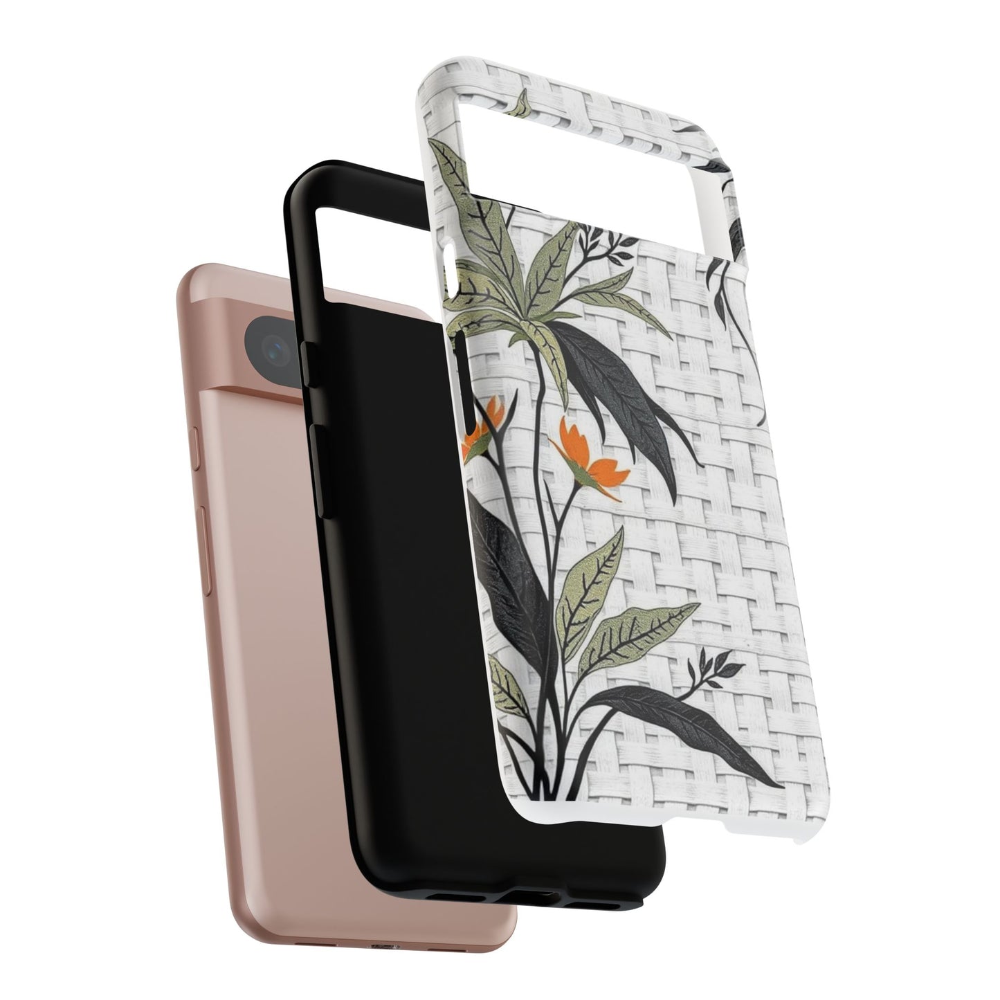 Floral Woven Tough Phone Case — Protective Botanical iPhone Cover